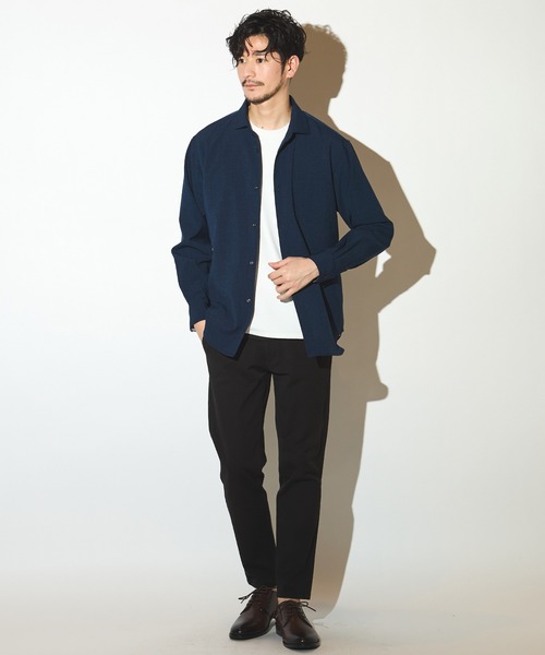 UNION STATION（ユニオンステーション）の「ポリエステルカチオンワイドカラーシャツ（シャツ/ブラウス・メンズ・ライトブルー/ホワイト/ベージュ/ネイビー・M/L/LL）」の22枚目の写真