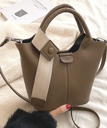 florist | 【仕切りになるポーチ付】【2WAY/3WAY】ソフトレザーバケツ型ミニハンドバッグ/ショルダーバッグ(ハンドバッグ)