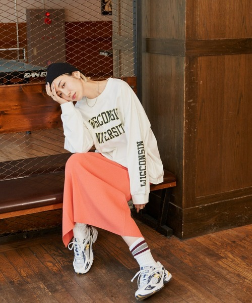 Auntie Rosa Holiday（アンティローザホリデー）の「カレッジロゴロンT（Tシャツ/カットソー・レディース・オフホワイト/ナチュラル/ホワイト/ネイビー/ライトグレー/ホワイト系/ダークブルー・FREE）」の15枚目の写真