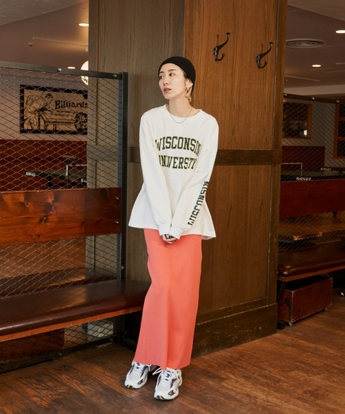 Auntie Rosa Holiday（アンティローザホリデー）の「カレッジロゴロンT（Tシャツ/カットソー・レディース・オフホワイト/ナチュラル/ホワイト/ネイビー/ライトグレー/ホワイト系/ダークブルー・FREE）」の22枚目の写真