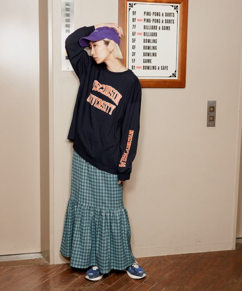 Auntie Rosa Holiday（アンティローザホリデー）の「カレッジロゴロンT（Tシャツ/カットソー・レディース・オフホワイト/ナチュラル/ホワイト/ネイビー/ライトグレー/ホワイト系/ダークブルー・FREE）」の18枚目の写真