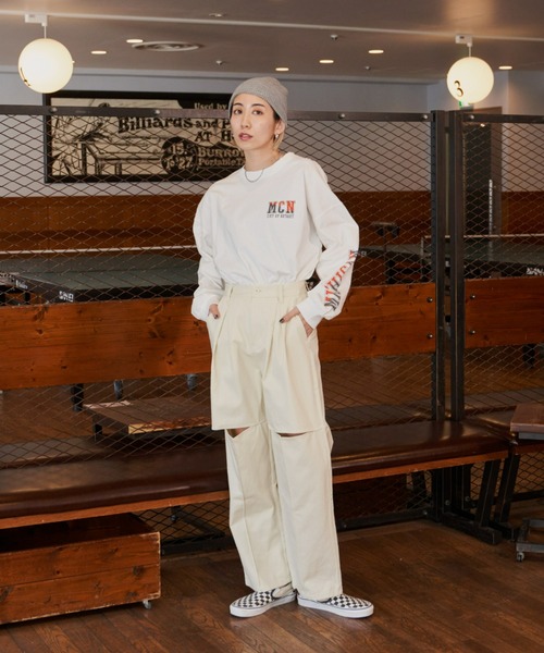 Auntie Rosa Holiday（アンティローザホリデー）の「カレッジロゴロンT（Tシャツ/カットソー・レディース・オフホワイト/ナチュラル/ホワイト/ネイビー/ライトグレー/ホワイト系/ダークブルー・FREE）」の10枚目の写真