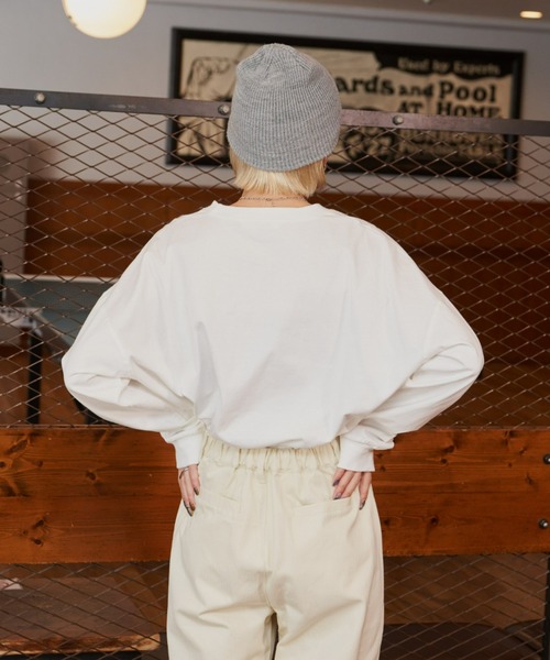 Auntie Rosa Holiday（アンティローザホリデー）の「カレッジロゴロンT（Tシャツ/カットソー・レディース・オフホワイト/ナチュラル/ホワイト/ネイビー/ライトグレー/ホワイト系/ダークブルー・FREE）」の16枚目の写真