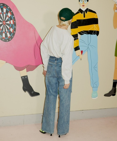 Auntie Rosa Holiday（アンティローザホリデー）の「カレッジロゴロンT（Tシャツ/カットソー・レディース・オフホワイト/ナチュラル/ホワイト/ネイビー/ライトグレー/ホワイト系/ダークブルー・FREE）」の14枚目の写真