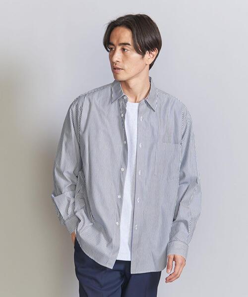 BEAUTY&YOUTH UNITED ARROWS（ビューティーアンドユースユナイテッドアローズ）の「クリアリー ストライプ レギュラー フォルムテーパード シャツ（シャツ/ブラウス・メンズ・ネイビー/ベージュ/ホワイト・S/L/XL/M）」の10枚目の写真