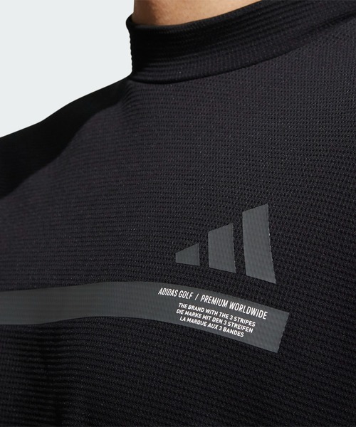 adidas アディダス ビッグロゴ 半袖 モックネック シャツ ゴルフ ウェア セール】ビッグ アディダスロゴ 半袖モックネックシャツ【adidas