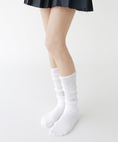 minsobi(ミンソビ)の「メッシュニーハイソックス(ソックス/靴下・レディース・ブラック/ホワイト・FREE)」の1枚目の写真