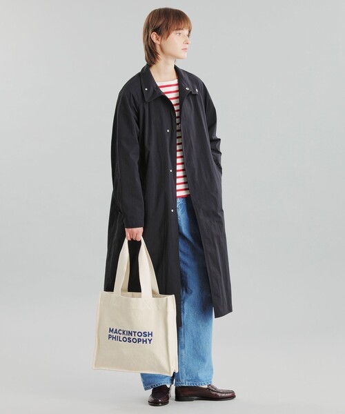 MACKINTOSH PHILOSOPHY（ﾏｯｷﾝﾄｯｼｭ ﾌｨﾛｿﾌｨｰ）の「GREY LABEL スタンドカラーコート（トレンチコート・レディース・ベージュ/ブラック・6/2）」の2枚目の写真