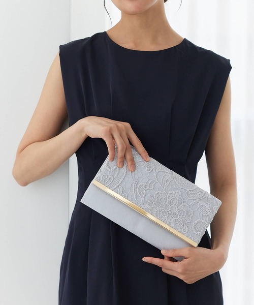 Edit Sheen（エディットシーン）の「ケミカルレースパーティークラッチ（クラッチバッグ・レディース・シルバー/ブラック・FREE）」の2枚目の写真