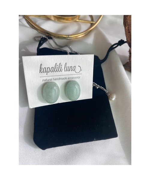 tone(トーン)の「【kapalililuna】一粒 天然石 pierce(MA)(ピアス(両耳用)・レディース・グリーン・FREE)」の3枚目の写真
