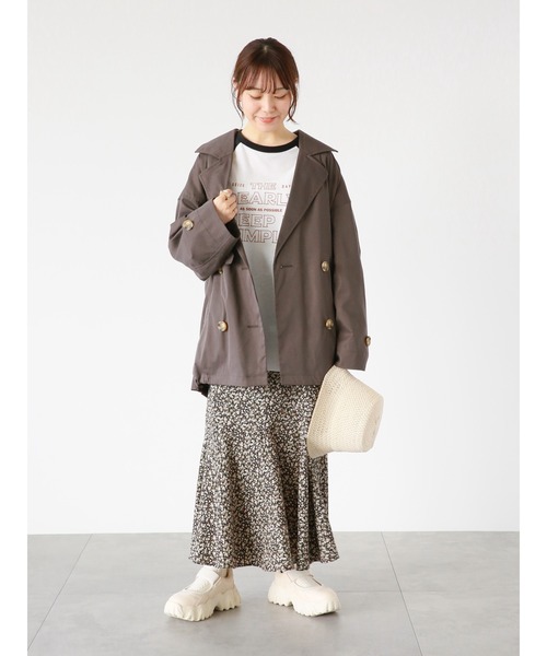 ehka sopo（エヘカソポ）の「小花柄アシンメトリーマーメイドスカート（スカート・レディース・ブラック/オフホワイト/グリーン・ﾌﾘ-）」の4枚目の写真