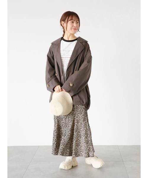 ehka sopo（エヘカソポ）の「小花柄アシンメトリーマーメイドスカート（スカート・レディース・ブラック/オフホワイト/グリーン・ﾌﾘ-）」の5枚目の写真