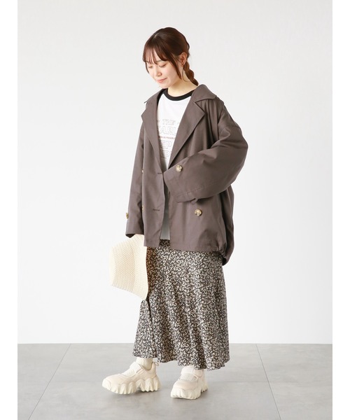 ehka sopo（エヘカソポ）の「小花柄アシンメトリーマーメイドスカート（スカート・レディース・ブラック/オフホワイト/グリーン・ﾌﾘ-）」の6枚目の写真