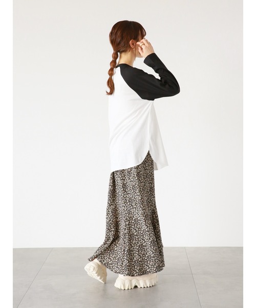 ehka sopo（エヘカソポ）の「小花柄アシンメトリーマーメイドスカート（スカート・レディース・ブラック/オフホワイト/グリーン・ﾌﾘ-）」の10枚目の写真