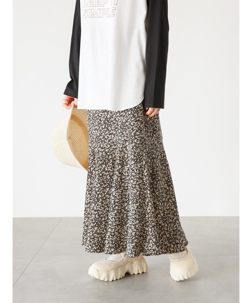 ehka sopo（エヘカソポ）の「小花柄アシンメトリーマーメイドスカート（スカート・レディース・ブラック/オフホワイト/グリーン・ﾌﾘ-）」の12枚目の写真