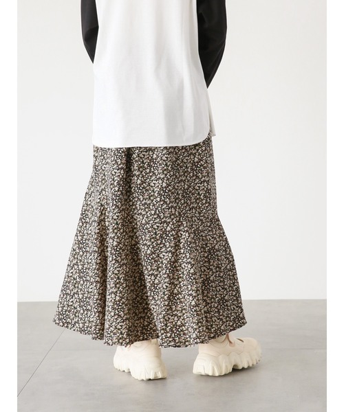 ehka sopo（エヘカソポ）の「小花柄アシンメトリーマーメイドスカート（スカート・レディース・ブラック/オフホワイト/グリーン・ﾌﾘ-）」の14枚目の写真