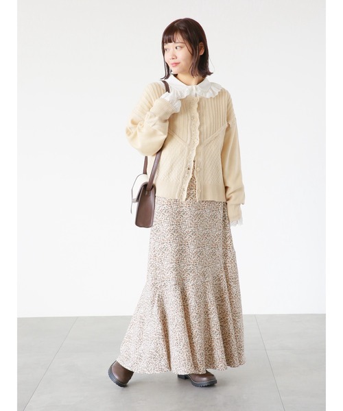 ehka sopo（エヘカソポ）の「小花柄アシンメトリーマーメイドスカート（スカート・レディース・ブラック/オフホワイト/グリーン・ﾌﾘ-）」の19枚目の写真