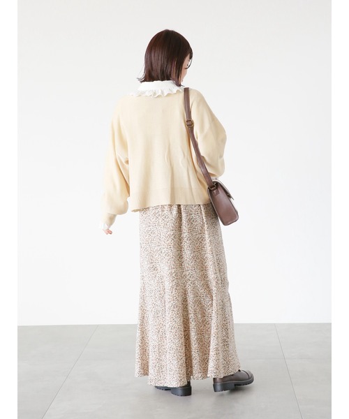 ehka sopo（エヘカソポ）の「小花柄アシンメトリーマーメイドスカート（スカート・レディース・ブラック/オフホワイト/グリーン・ﾌﾘ-）」の20枚目の写真