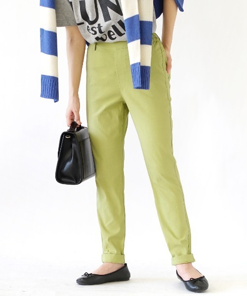 zootie（ズーティー）の「【待望のポケット復活！新感覚の穿き心地♪】エアパンツ［テーパード］（その他パンツ・レディース・ライトグリーン/アイボリー/チャコール/ブラック×グリーン/ベージュ/オリーブ/ネイビー/ライトブルー/ホワイト×ブラック/ベビーピンク/ブラック×グレー/ライトインディゴブルー/ケミカルウォッシュ/ブラック/ブラック系その他/グレー系その他/ブラウン/ダークベージュ/ホワイト系その他/インディゴブルー/キャメル/ミント/ブラック系その他2・L/LL/M/S/S1/M1/L1/LL1）」の15枚目の写真