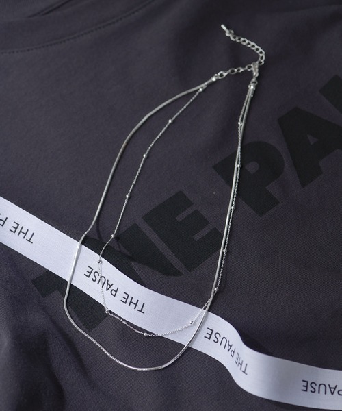 Whim Gazette（ウィムガゼット）の「【THE PAUSE】レイヤードチェーンネックレス（ネックレス・レディース・ゴールド/シルバー・FREE）」の4枚目の写真