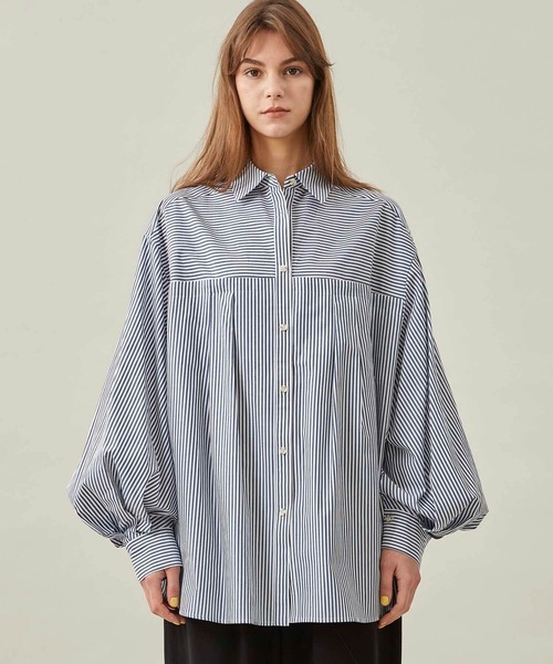 MATURED（マチュアード）の「【MATURED/マチュアード】ドレープスリーブストライプシャツ（シャツ/ブラウス・レディース・ネイビー/レッド・FREE）」の12枚目の写真