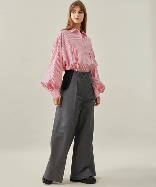 MATURED（マチュアード）の「【MATURED/マチュアード】ドレープスリーブストライプシャツ（シャツ/ブラウス・レディース・ネイビー/レッド・FREE）」の15枚目の写真