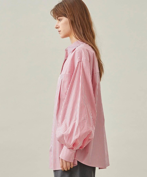 MATURED（マチュアード）の「【MATURED/マチュアード】ドレープスリーブストライプシャツ（シャツ/ブラウス・レディース・ネイビー/レッド・FREE）」の8枚目の写真