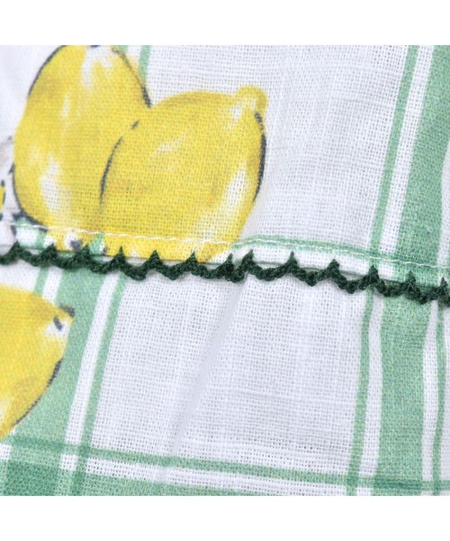 BeBe（ベベ）の「BeBe/【お揃い】コットンチェックシトロンプリントキュロットパンツ(90~140cm)（スカート・キッズ・グリーン系その他・90/120/100/110/130/140）」の5枚目の写真