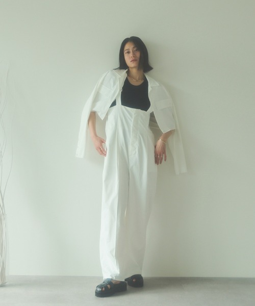 HANNE（アン）の「【セットアップ対応】カットオフクロップドシャツ（シャツ/ブラウス・レディース・ネイビー/オフホワイト・フリー）」の17枚目の写真