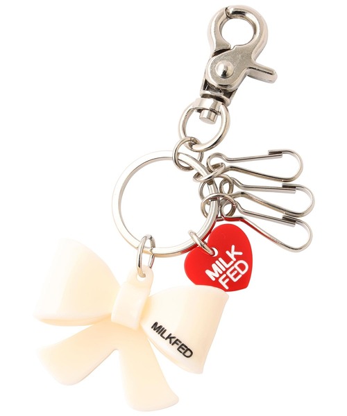 MILKFED.（ミルクフェド）の「RIBBON KEYCHAIN（キーホルダー・レディース・ホワイト/ブラウン/ライトパープル・ONE SIZE）」の2枚目の写真