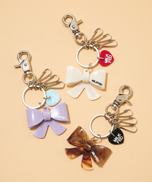 MILKFED.（ミルクフェド）の「RIBBON KEYCHAIN（キーホルダー・レディース・ホワイト/ブラウン/ライトパープル・ONE SIZE）」の4枚目の写真