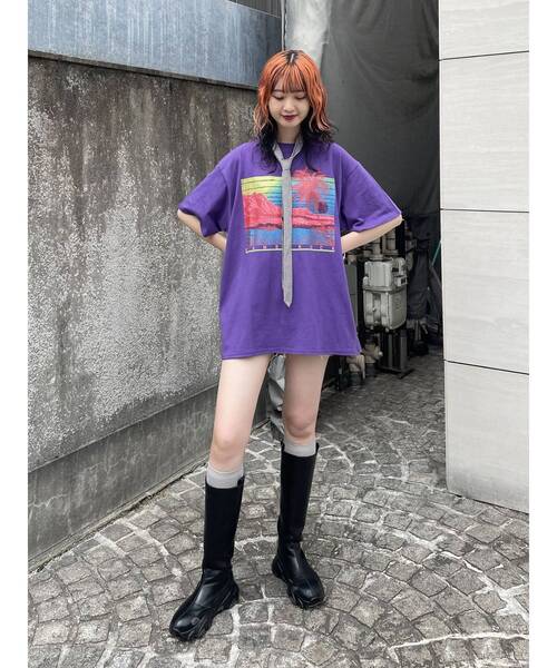 jouetie（ジュエティ）の「サーフグラフィックBIG Tシャツ【ユニセックス】（Tシャツ/カットソー・レディース・アイボリー/パープル/ブラック・MEDIUM）」の12枚目の写真