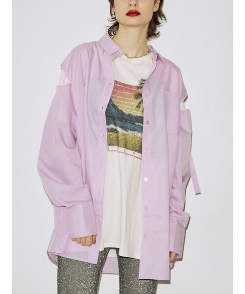 jouetie（ジュエティ）の「サーフグラフィックBIG Tシャツ【ユニセックス】（Tシャツ/カットソー・レディース・アイボリー/パープル/ブラック・MEDIUM）」の14枚目の写真