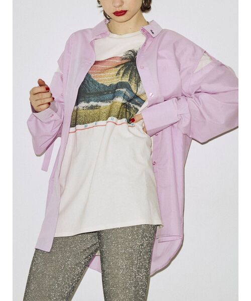 jouetie（ジュエティ）の「サーフグラフィックBIG Tシャツ【ユニセックス】（Tシャツ/カットソー・レディース・アイボリー/パープル/ブラック・MEDIUM）」の15枚目の写真