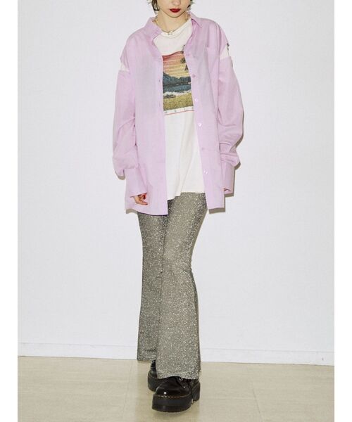 jouetie（ジュエティ）の「サーフグラフィックBIG Tシャツ【ユニセックス】（Tシャツ/カットソー・レディース・アイボリー/パープル/ブラック・MEDIUM）」の16枚目の写真