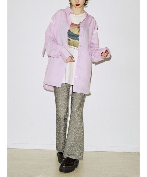 jouetie（ジュエティ）の「サーフグラフィックBIG Tシャツ【ユニセックス】（Tシャツ/カットソー・レディース・アイボリー/パープル/ブラック・MEDIUM）」の17枚目の写真