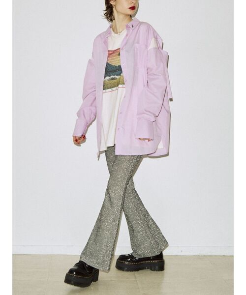 jouetie（ジュエティ）の「サーフグラフィックBIG Tシャツ【ユニセックス】（Tシャツ/カットソー・レディース・アイボリー/パープル/ブラック・MEDIUM）」の18枚目の写真