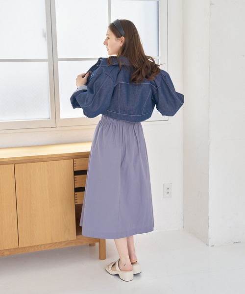 a:mure(アミュール)の「ウエストギャザーワンピース(ワンピース・レディース・ホワイト/ラベンダー・F)」の21枚目の写真