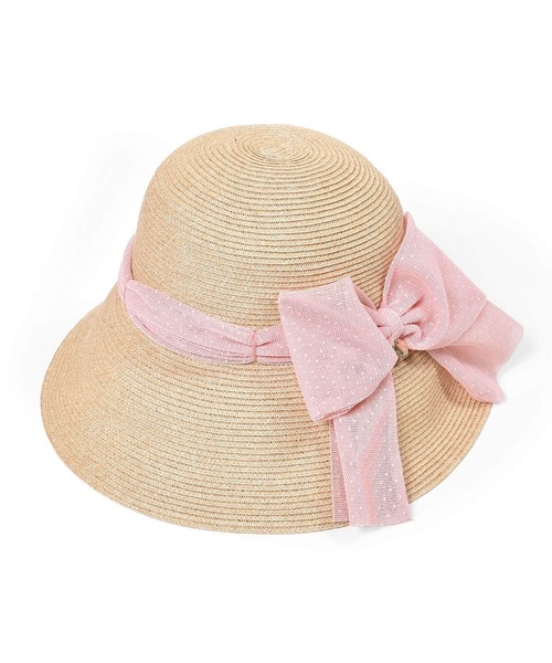Tartine et Chocolat(タルティーヌエショコラ)の「Tartine et Chocolat/ペーパーブレード×ドットチュールリボンハット(52~56cm)(ハット・キッズ・ホワイト/ピンク/ブルー・52/54/56)」の11枚目の写真