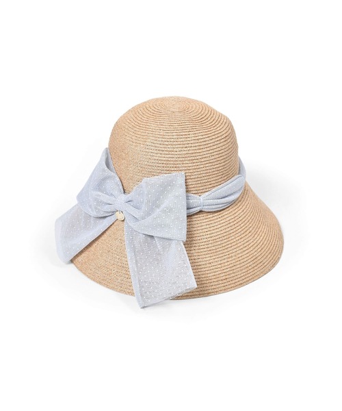 Tartine et Chocolat(タルティーヌエショコラ)の「Tartine et Chocolat/ペーパーブレード×ドットチュールリボンハット(52~56cm)(ハット・キッズ・ホワイト/ピンク/ブルー・52/54/56)」の17枚目の写真