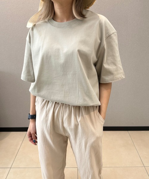 aimoha（アイモハ）の「シンプルコットンTシャツ (SS)（Tシャツ/カットソー・レディース・ホワイト/ブラック/ベージュ/グリーン/グレー・LARGE/SMALL/X-LARGE/MEDIUM/XX-LARGE）」の5枚目の写真