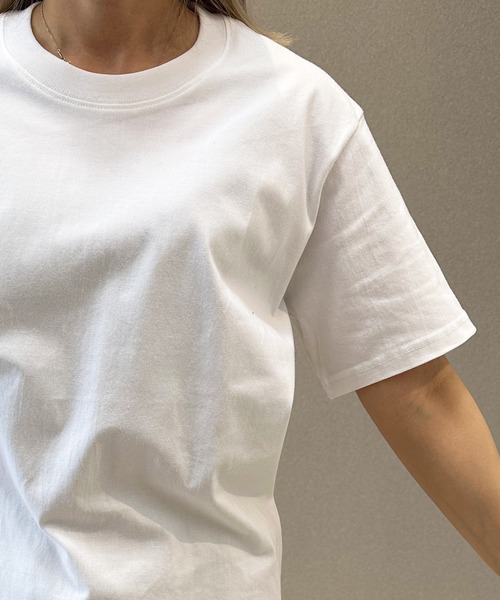 aimoha（アイモハ）の「シンプルコットンTシャツ (SS)（Tシャツ/カットソー・レディース・ホワイト/ブラック/ベージュ/グリーン/グレー・LARGE/SMALL/X-LARGE/MEDIUM/XX-LARGE）」の10枚目の写真