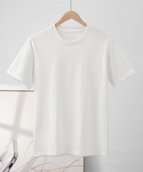 aimoha（アイモハ）の「シンプルコットンTシャツ (SS)（Tシャツ/カットソー・レディース・ホワイト/ブラック/ベージュ/グリーン/グレー・LARGE/SMALL/X-LARGE/MEDIUM/XX-LARGE）」の20枚目の写真