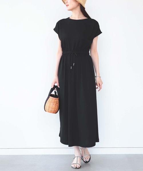 BEAMS HEART（ビームスハート）の「BEAMS HEART / 肩タック ドロストワンピース（ワンピース・レディース・ブラウン系その他4/イエロー系その他5/ブラック/グリーン・FREE）」の7枚目の写真