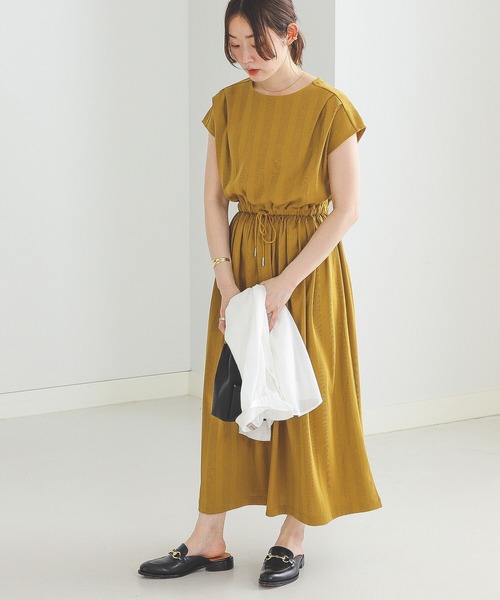 BEAMS HEART（ビームスハート）の「BEAMS HEART / 肩タック ドロストワンピース（ワンピース・レディース・ブラウン系その他4/イエロー系その他5/ブラック/グリーン・FREE）」の19枚目の写真