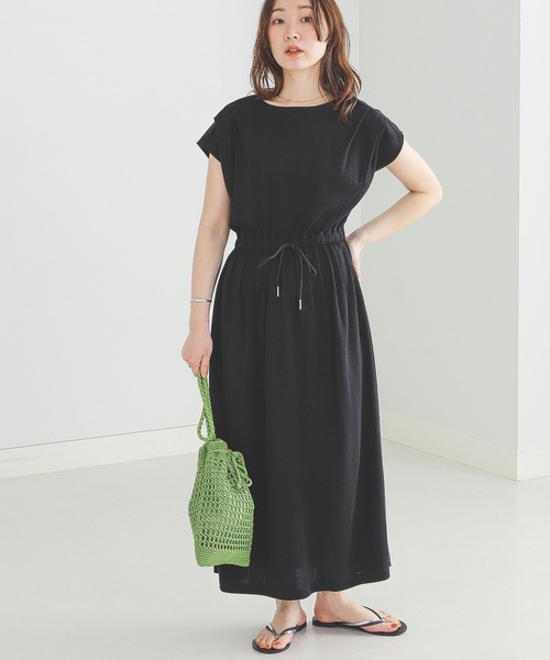 BEAMS HEART（ビームスハート）の「BEAMS HEART / 肩タック ドロストワンピース（ワンピース・レディース・ブラウン系その他4/イエロー系その他5/ブラック/グリーン・FREE）」の9枚目の写真