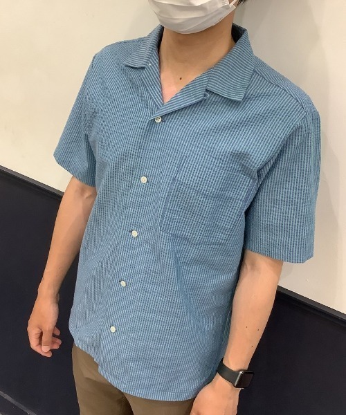 Pitta Re:)（ピッタリ）の「オープンカラー半袖カジュアルシャツ（シャツ/ブラウス・メンズ・ブルーグリーン・S/M/L/LL）」の5枚目の写真