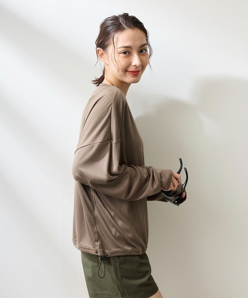 Ocean Pacific（オーシャンパシフィック）の「【OP:オーピー】レディースラッシュガード+ボードショーツ2点セット水着（水着・レディース・ホワイト/ブラック/ベージュ・MEDIUM/LARGE）」の13枚目の写真