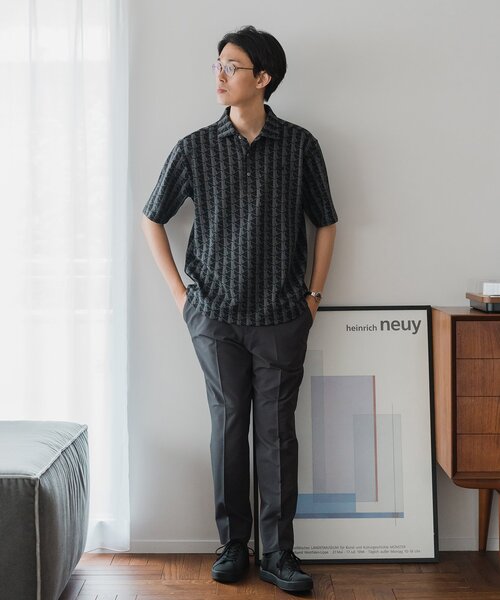 EDIFICE（エディフィス）の「"速乾＆シワ防止機能" シアサッカー ストレッチ スラックス イージーパンツ（スラックス・メンズ・チャコールグレー/ベージュ/ネイビー・SMALL/X-LARGE/LARGE/MEDIUM）」の4枚目の写真