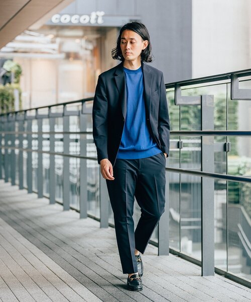 EDIFICE（エディフィス）の「"速乾＆シワ防止機能" シアサッカー ストレッチ スラックス イージーパンツ（スラックス・メンズ・チャコールグレー/ベージュ/ネイビー・SMALL/X-LARGE/LARGE/MEDIUM）」の9枚目の写真